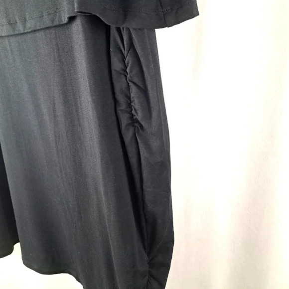 NWT Banana Republic Black Jersey Knit 3/4 Sleeve Layer Dress sz L - Picture 4 of 8